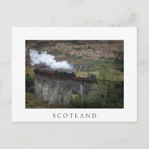 Postal Viejo tren de vapor en el Viaducto de Glenfinnan