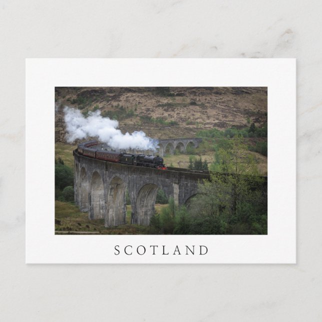 Postal Viejo tren de vapor en el Viaducto de Glenfinnan (Anverso)
