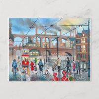 Viejo tren viaducto de Stockport pintura al óleo