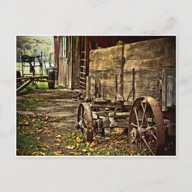 Postal Viejo vagón Amish (Anverso)