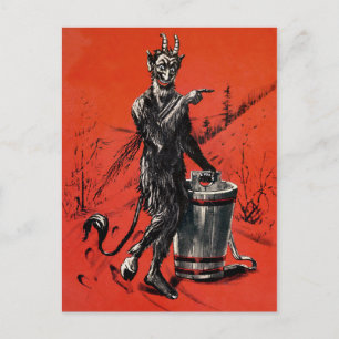 Postal Viejo Victoriano Devil Krampus