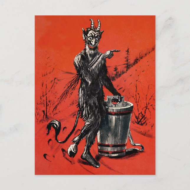 Postal Viejo Victoriano Devil Krampus (Anverso)