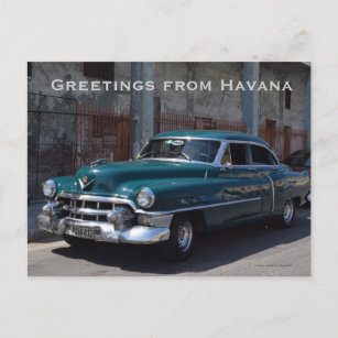 Postal Viejos autos La Habana Cuba Taxi