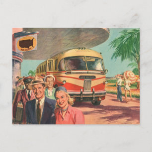 Postal Viejos pasajeros de vacaciones en la estación de a