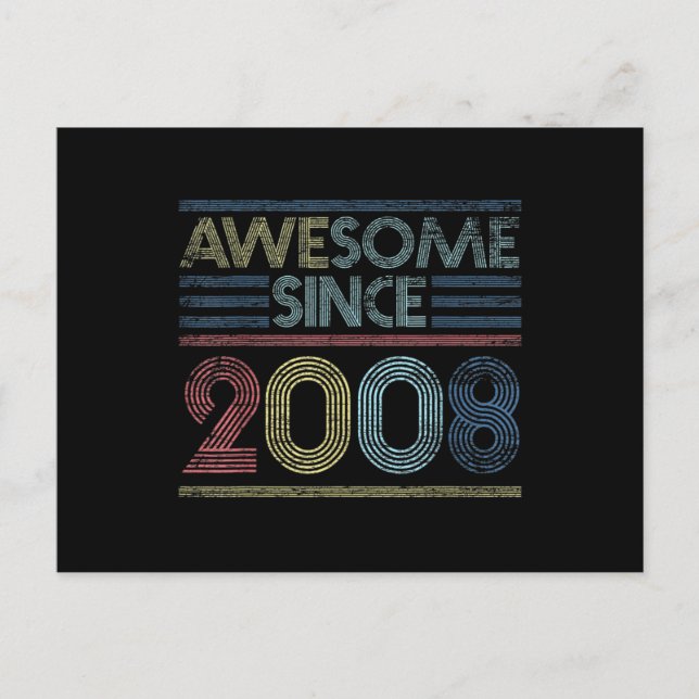 Postal Viejos regalos de cumpleaños número 13 desde 2008 (Anverso)