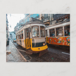 Postal Viejos tranvías de Lisboa