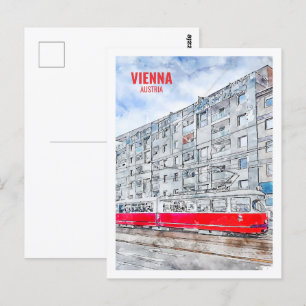Postal Viena Austria famosa acuarela de viaje