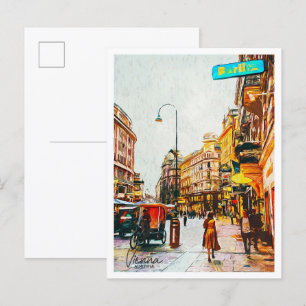 Postal Viena Austria Hermosa ciudad de pintura de petróle