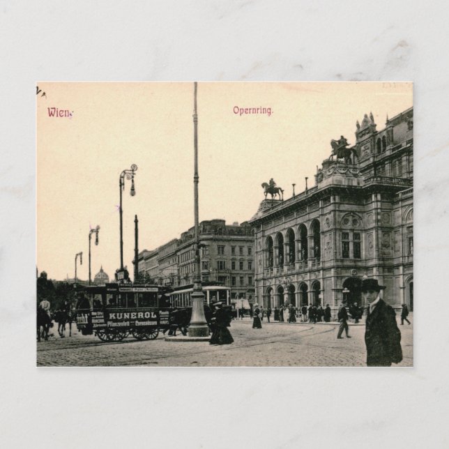 Postal Viena, Austria, Opernring, 1910 Vintage (Anverso)