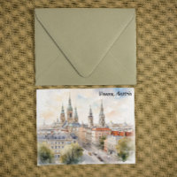 Viena Austria Panorama Ver Pintura de acuarela