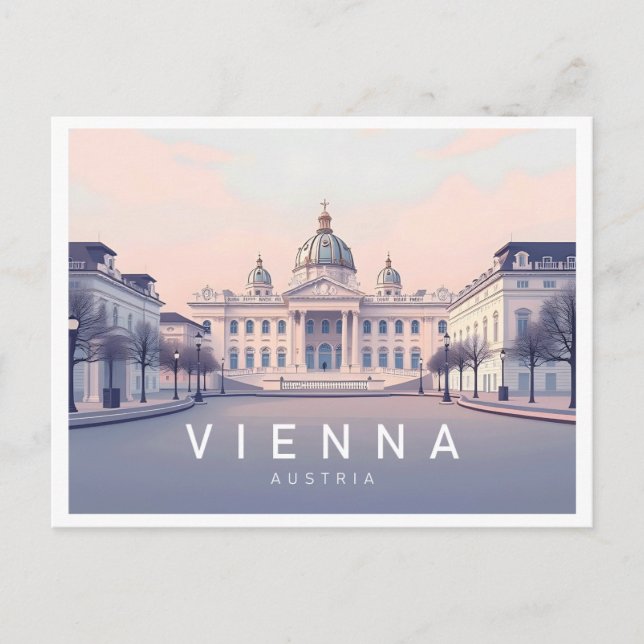 Postal Viena Austria Pastel Travel Design (Anverso)