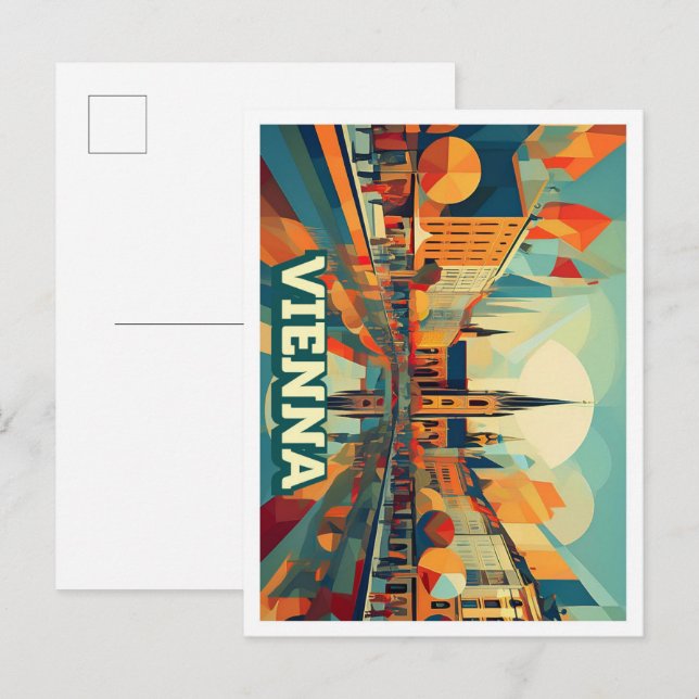 Postal Viena Austria Viaje artístico colorido (Anverso / Reverso)