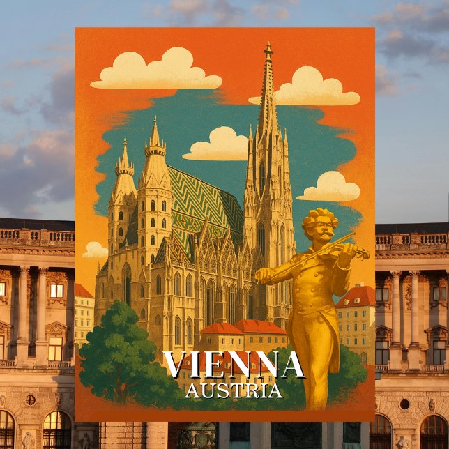 Postal Viena Austria Viajes de Vintage (Vienna Austria Vintage Travel European Postcard)