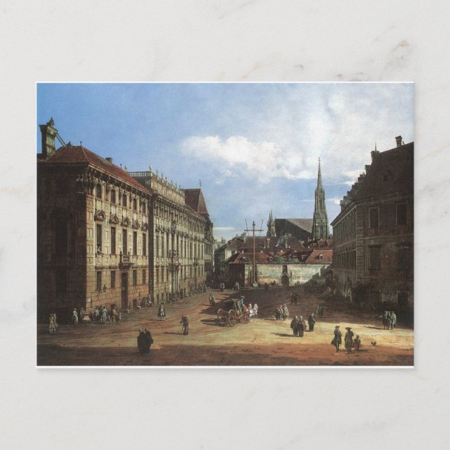 Postal Viena, la Lobkowitzplatz de Bernardo Bellotto (Anverso)
