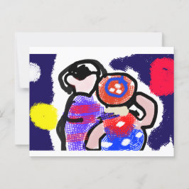 Postal Viendo fuegos artificiales