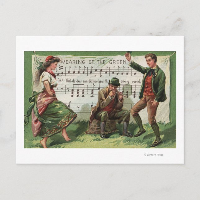 Postal Viendo la Sheetmusic verde (Anverso)