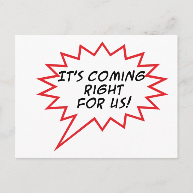 Postal ¡Viene bien por nosotros! (Anverso)