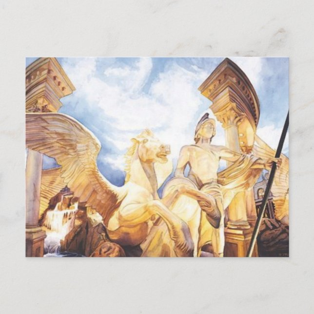Postal "Vientos Altos", acuarela del Palacio de César (Anverso)