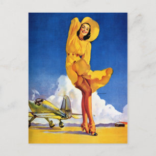 Postal Vientos traseros Pin Up