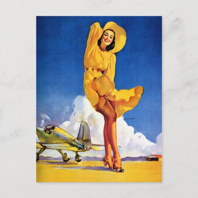 Postal Vientos traseros Pin Up (Anverso)