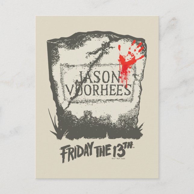 Postal Viernes 13 | Lápida de Jason Voorhees (Anverso)