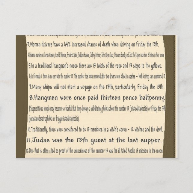 Postal Viernes el décimotercero (Anverso)