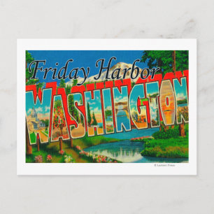 Postal Viernes Harbour, Washington - Carta grande