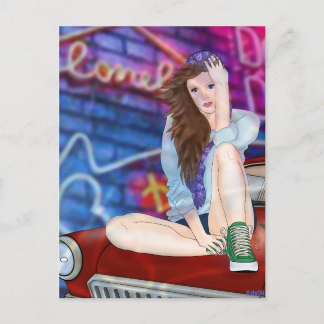 Postal Viernes por la noche. (Anverso)