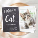 Postal Viernes Rústicas Movida Nueva Dirección Mascota Fo<br><div class="desc">Casa es donde el gato está... y el gato se mudó! Deja que tu mejor amigo anuncie tu movimiento con esta linda y divertida tarjeta de invitación de mascota personalizado de fotos en movimiento en un diseño rústico de pizarra con papel pintado. Personaliza tu foto de gato favorita, nombres y...</div>