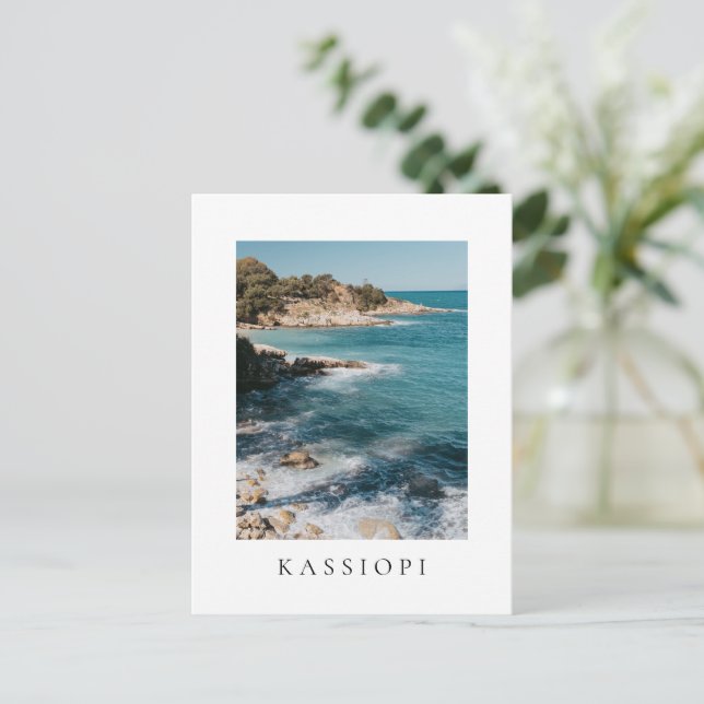 Postal View at Kassiopi village coast, Corfu (Anverso de pie)