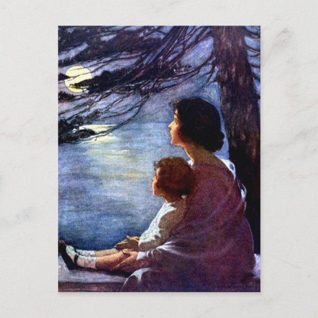 Postal "Vigas de luna" por Jessie Willcox Smith (Anverso)