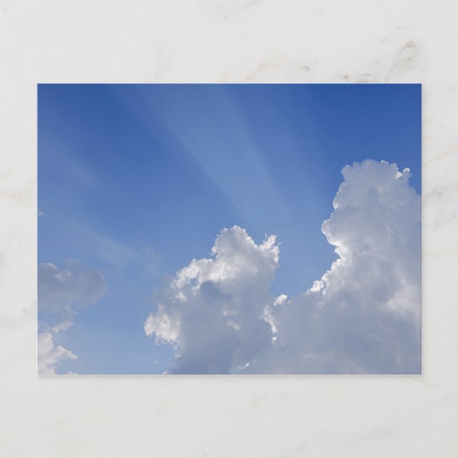 Postal Vigas de sol a través de nubes, Val d'Orcia, Siena (Anverso)