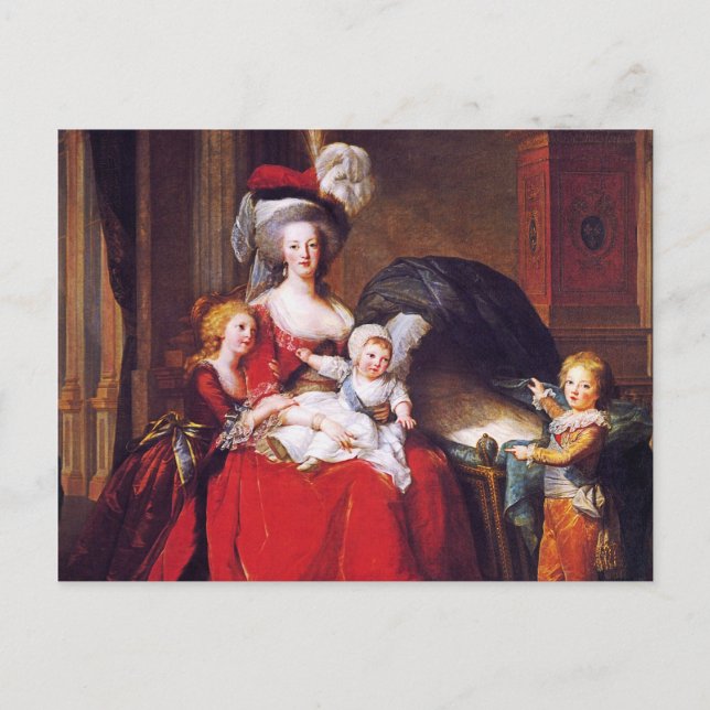Postal Vigée-Lebrun - Marie Antoinette y sus hijos (Anverso)