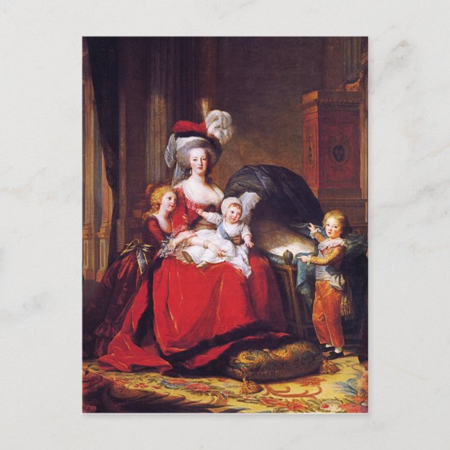 Postal Vigée-Lebrun - Marie Antoinette y sus hijos (Anverso)