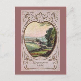 Postal Vignette Art Nouveau Birthday Valley