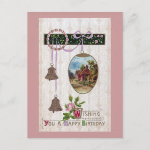 Postal Vignette en Egg Vintage Birday