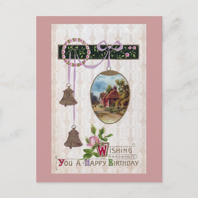 Postal Vignette en Egg Vintage Birday (Anverso)