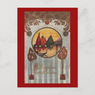 Postal Vignette Vintage Birday