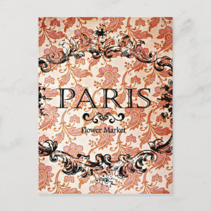 Postal Viintage Paris Damask