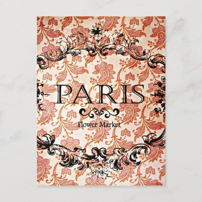 Postal Viintage Paris Damask (Anverso)
