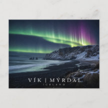Vík í Mýrdal Columnas marinas Islandia Aurora