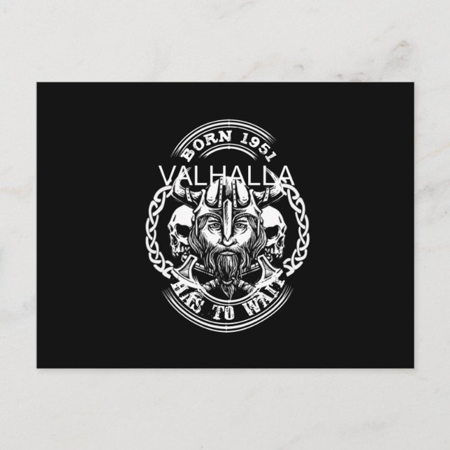 Postal Viking Birth Year 51 "Valhalla Tiene Que Esperar" (Anverso)