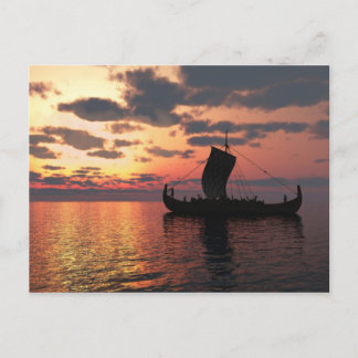 Postal Viking Longship at Sunset