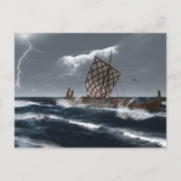Viking Longship en una tormenta atlántica