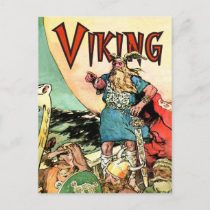 Postal Viking Norse Gods Thor Viking Ship