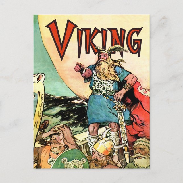Postal Viking Norse Gods Thor Viking Ship (Anverso)