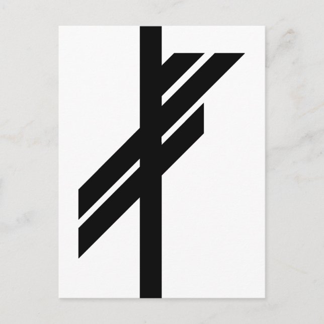 Postal Viking Rune - Suerte - negro (Anverso)
