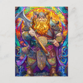 Postal Viking Warrior con cómic de mitología de tipo Ax N