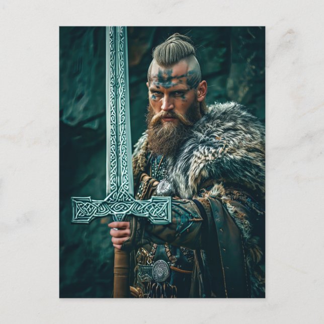 Postal Viking Warrior in Authentic Attire (Anverso)
