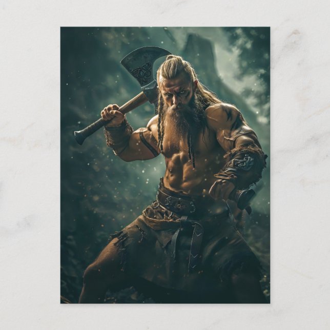 Postal Viking Warrior in Authentic Attire (Anverso)